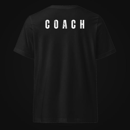 Strong AF Unisex V-Neck Coach Tee on dark