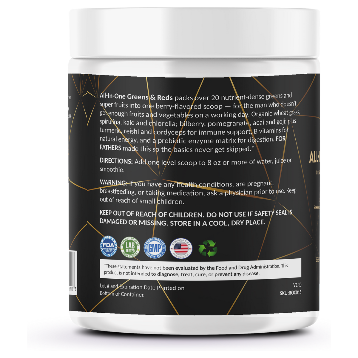 For Fathers All-In-One Greens & Reds Superfood Mixed Berry — left view