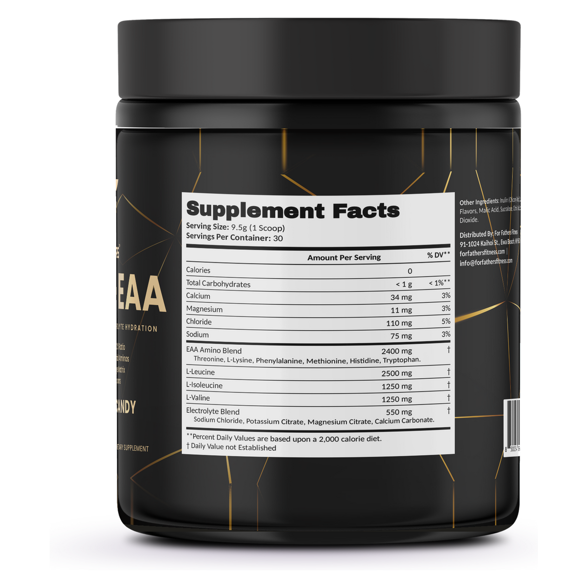 For Fathers BCAA + EAA Strawberry Candy — Supplement Facts panel