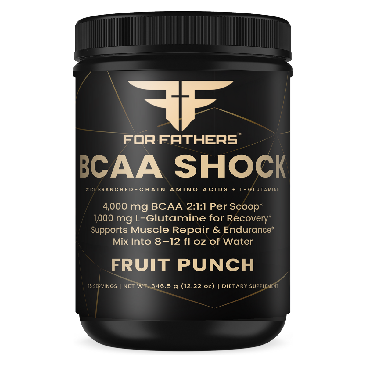 BCAA Shock Fruit Punch 45 servings – front view – For Fathers Fitness