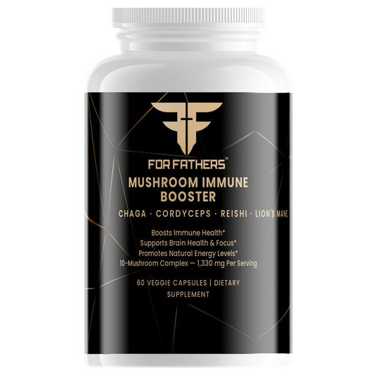 Mushroom Immune Booster 60 veggie capsules – front view – For Fathers Fitness