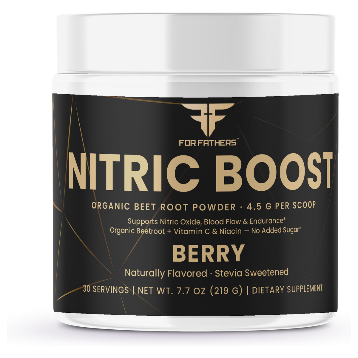 For Fathers Nitric Boost Organic Beet Root Powder, Berry, 30 servings — front of tub