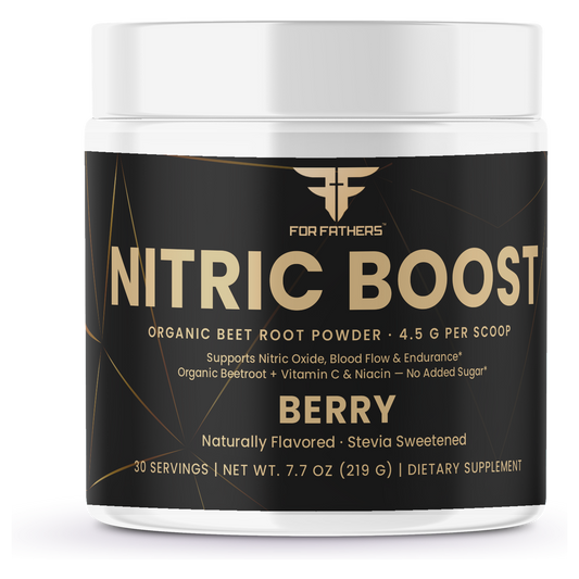 For Fathers Nitric Boost Organic Beet Root Powder, Berry, 30 servings — front of tub