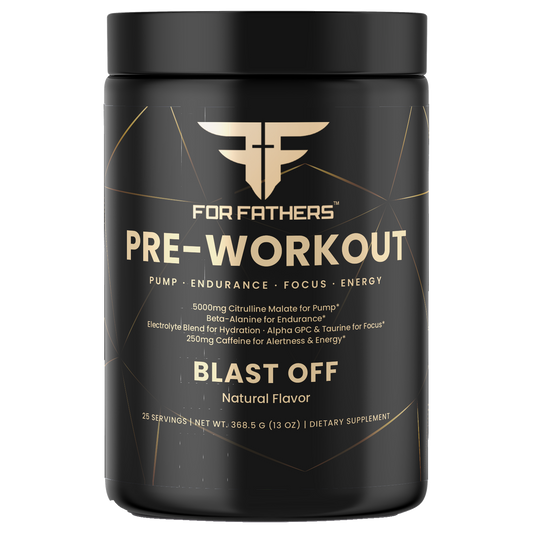Pre-Workout Blast Off 25 servings – front view – For Fathers Fitness