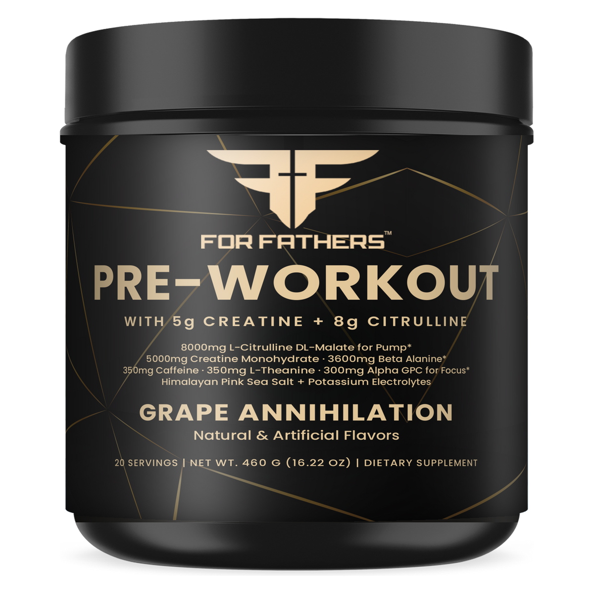 Pre-Workout with Creatine Grape Annihilation 20 servings – front view – For Fathers Fitness