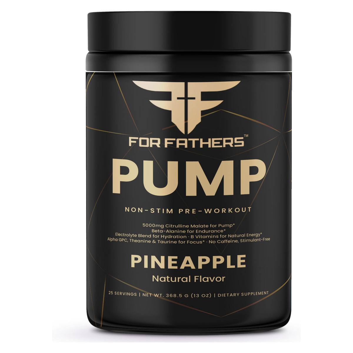 For Fathers Pump Non-Stim Pre-Workout Pineapple — front view