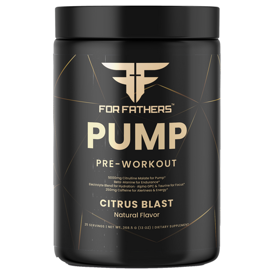 Pump Pre-Workout Citrus Blast 25 servings – front view – For Fathers Fitness