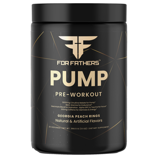 Pump Pre-Workout Georgia Peach Rings 25 servings – front view – For Fathers Fitness