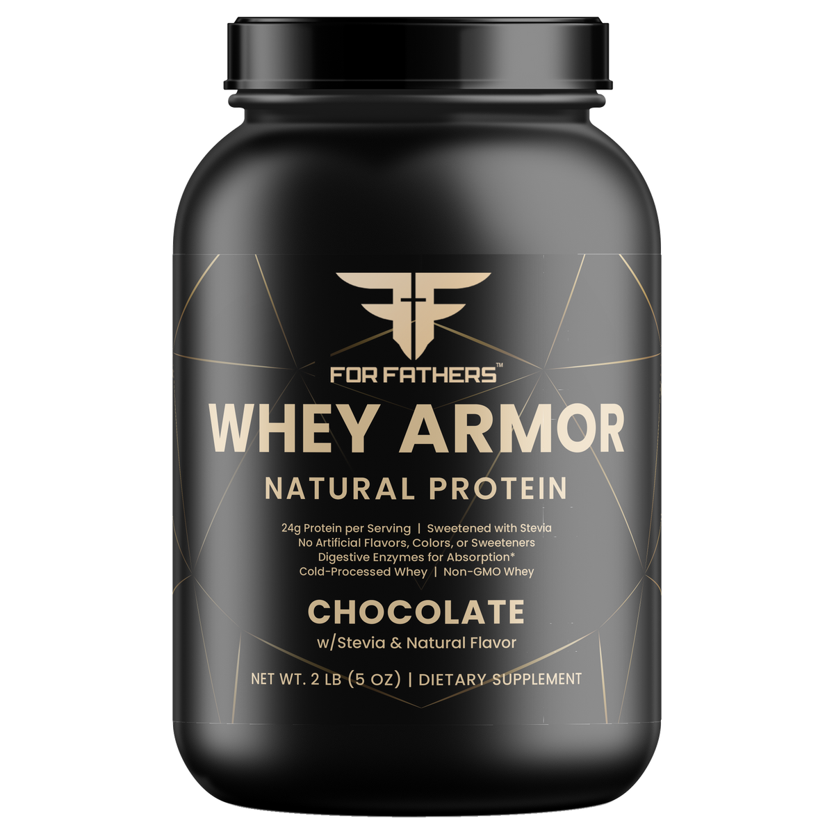 For Fathers Whey Armor Natural Protein Chocolate 2 lb — front view