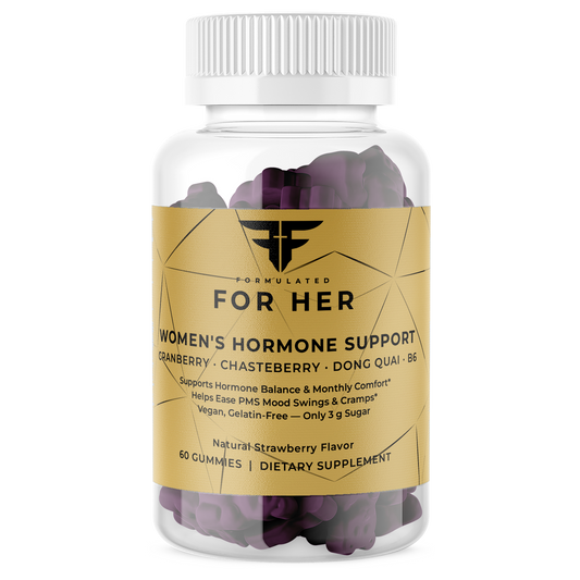 FOR HER Women's Hormonal Support Gummies Natural Strawberry Flavor 60 gummies – front view – For Fathers Fitness