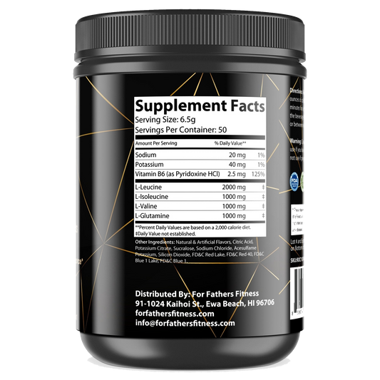 Grape BCAA recovery supplement - back label