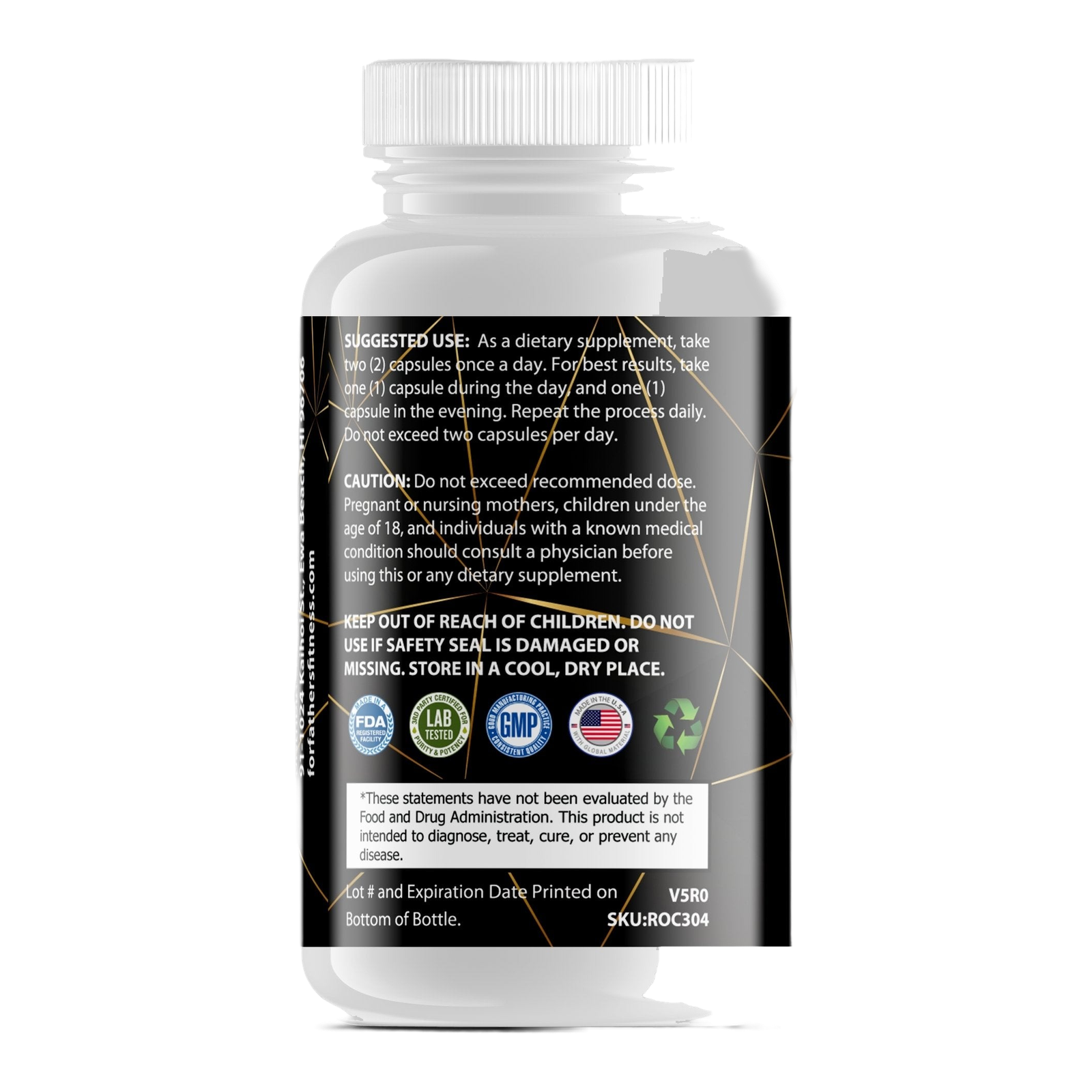 For Fathers Fitness max detox w acai berry label
