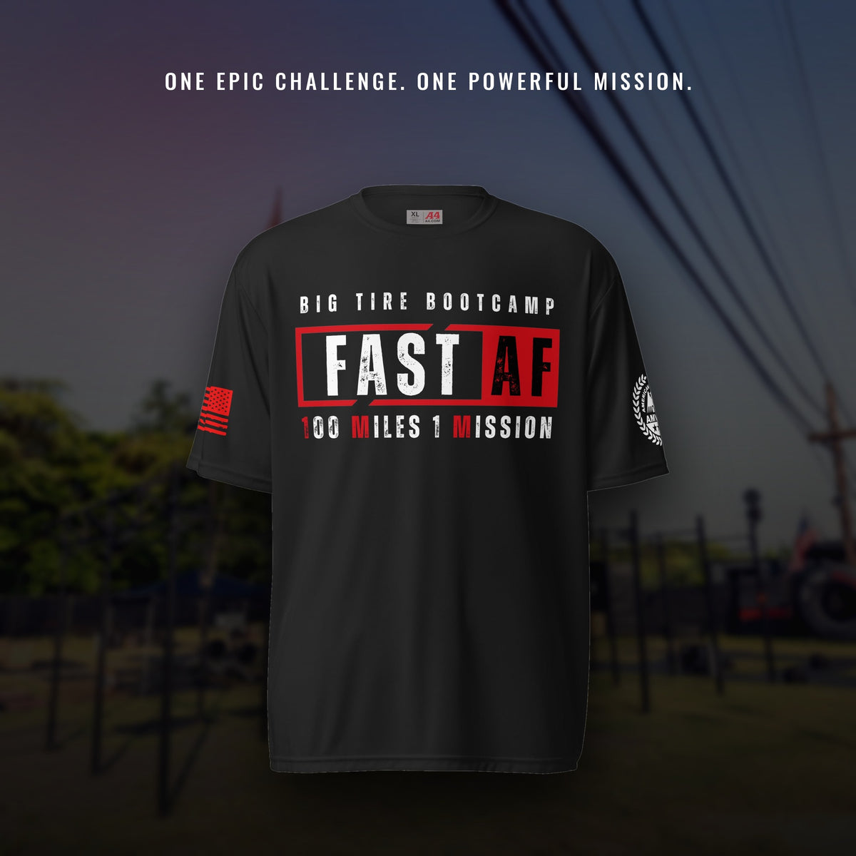 FAST AF – 100 Miles. One Mission. shirt on Warrior Field, Ewa Beach — one epic challenge, one powerful mission
