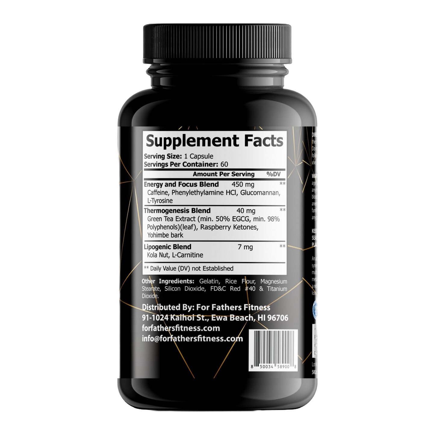 For Fathers Fitness oxy burn label