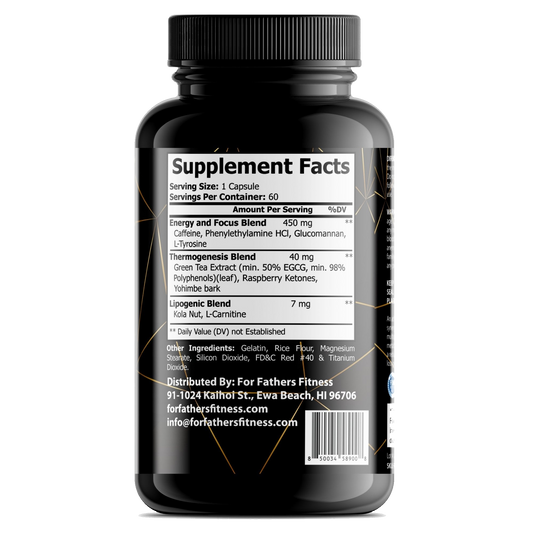 Oxy Burn fat burning supplement - back label ingredients