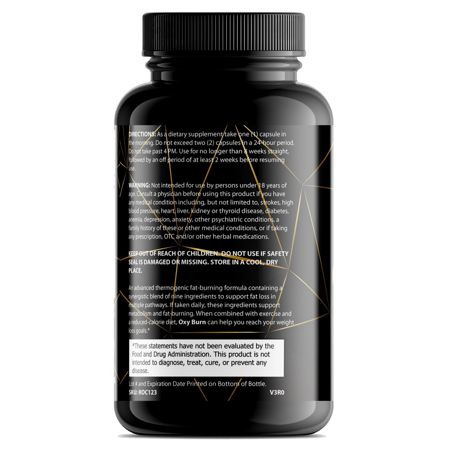 Oxy Burn fat burning supplement - supplement facts