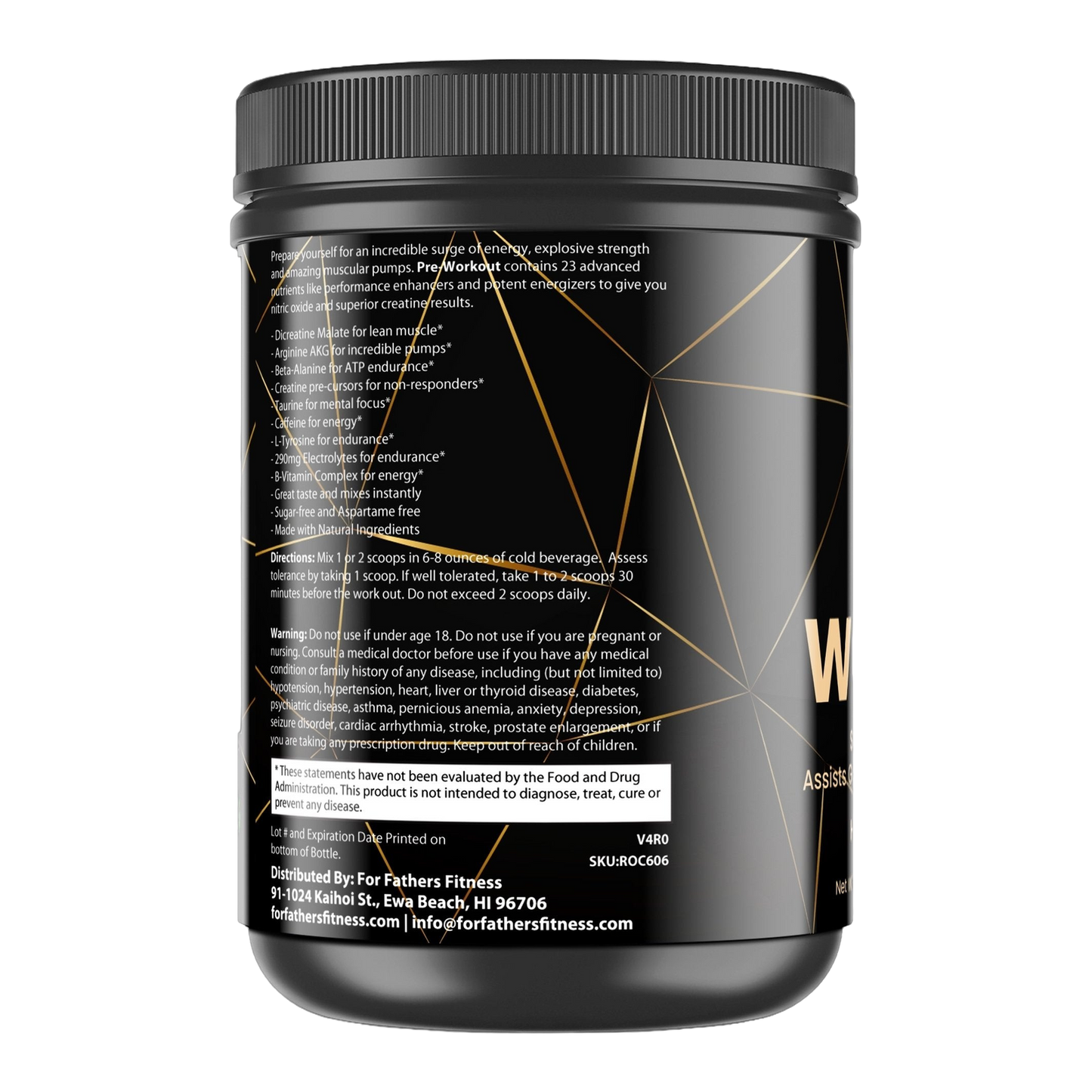 For Fathers Fitness pre workout watermelon label