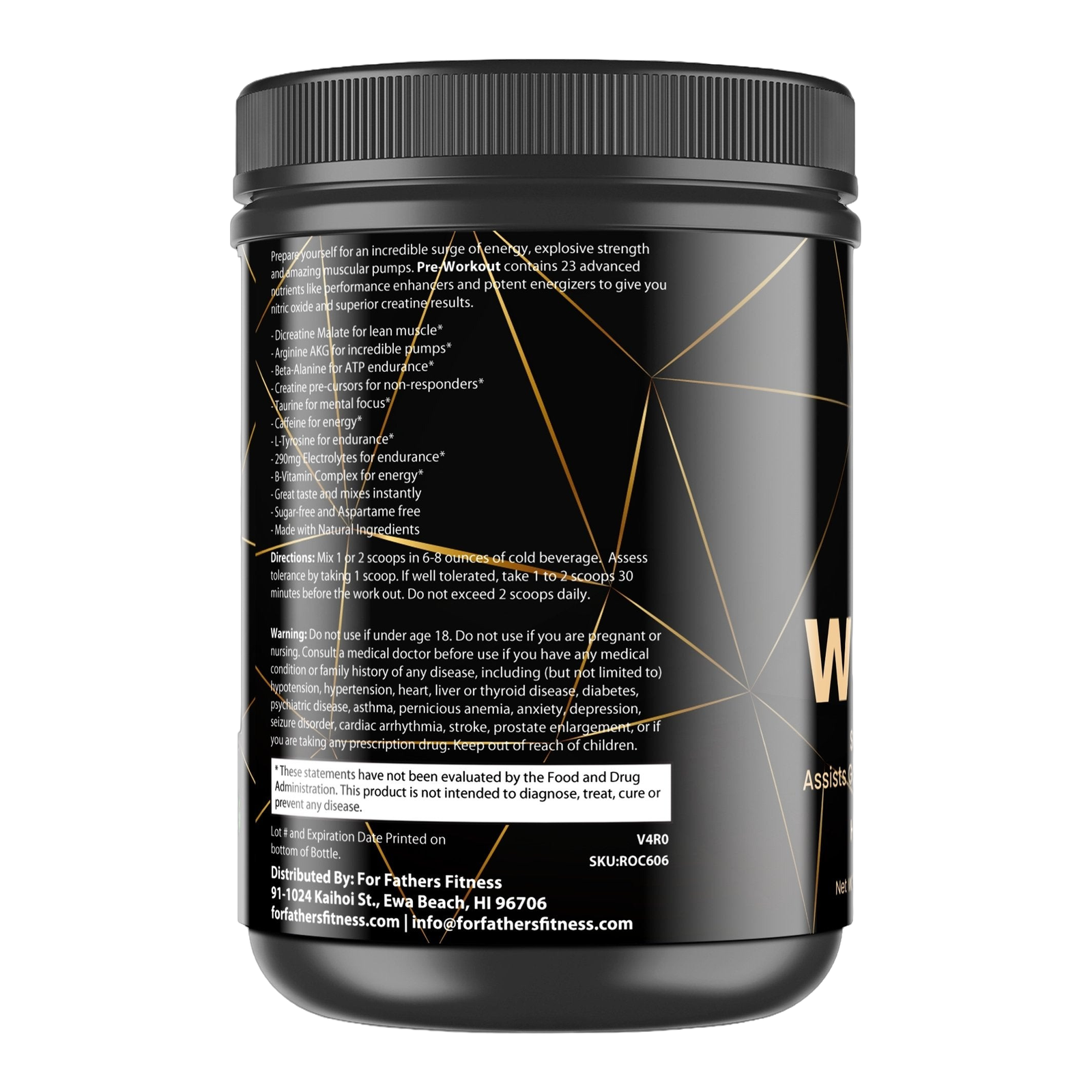 For Fathers Fitness pre workout watermelon label