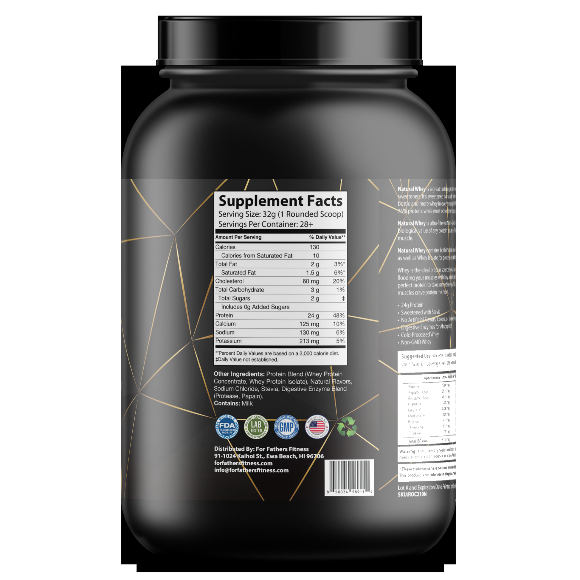 Salted Caramel Whey Protein - back label