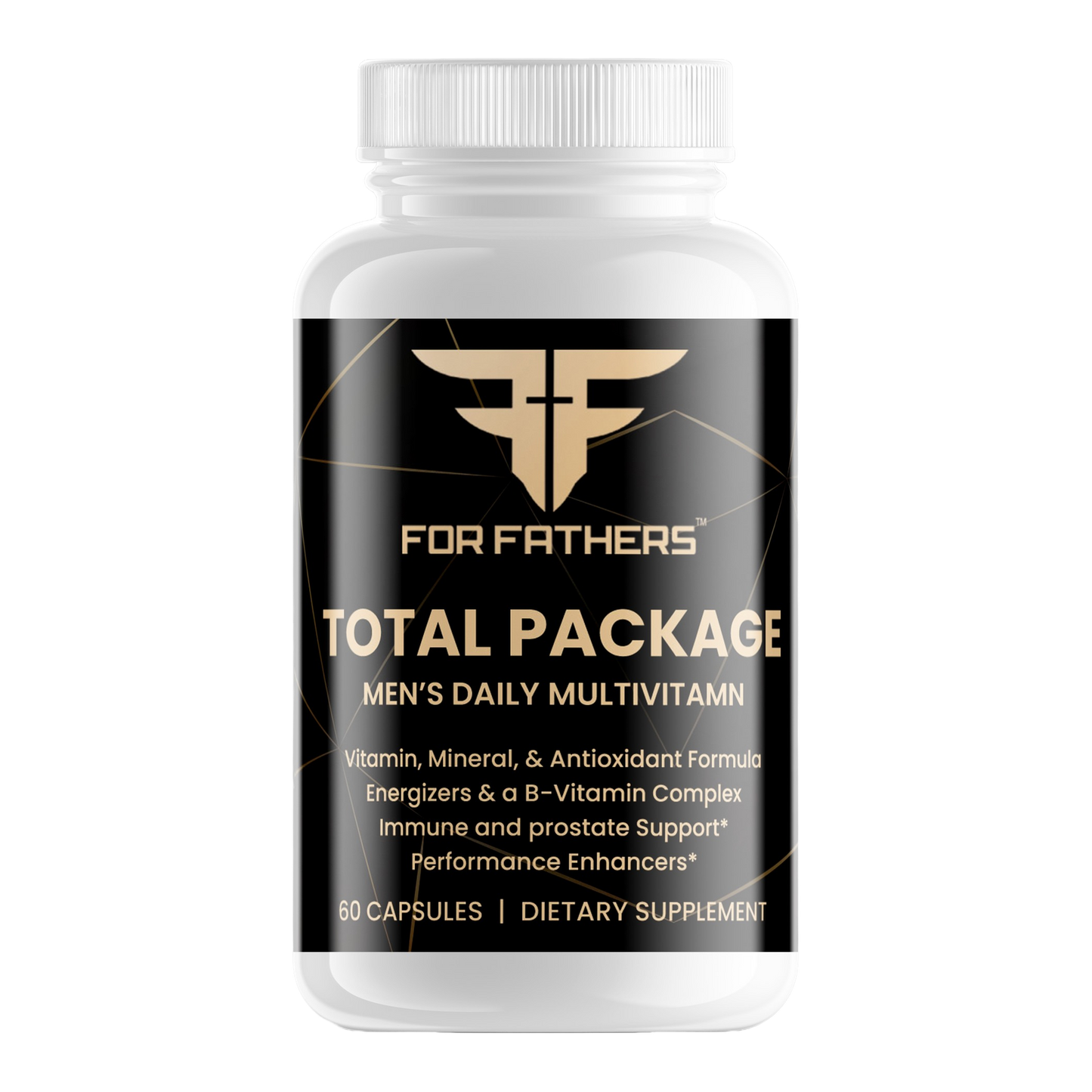 For Fathers Fitness total package multivitamin for men label