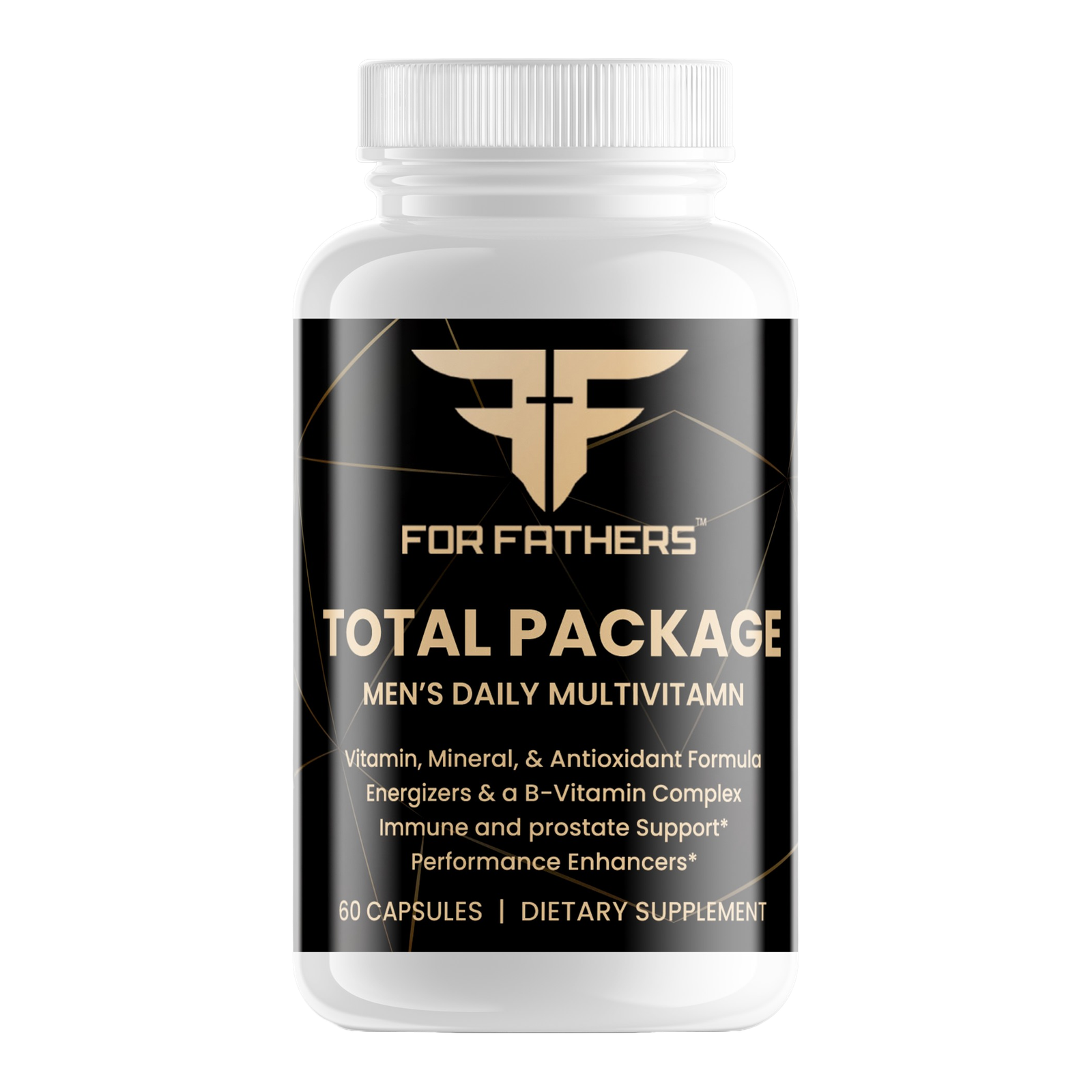 For Fathers Fitness total package multivitamin for men label
