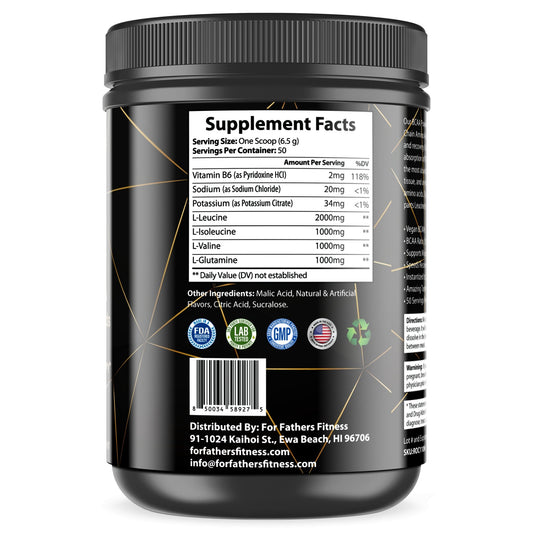BCAA 2:1:1 Supplement with Lemon Lime Flavor - For Fathers Fitness