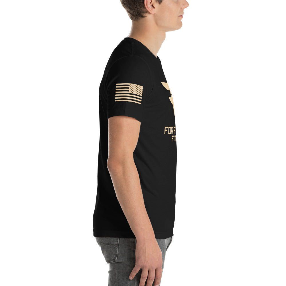 For Fathers Fitness T-Shirt with Flag Sleeve - For Fathers Fitness