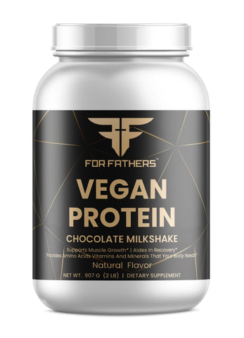Organic Plant-Based Chocolate Vegan Protein Powder - 2 LB Natural & Healthy - For Fathers Fitness