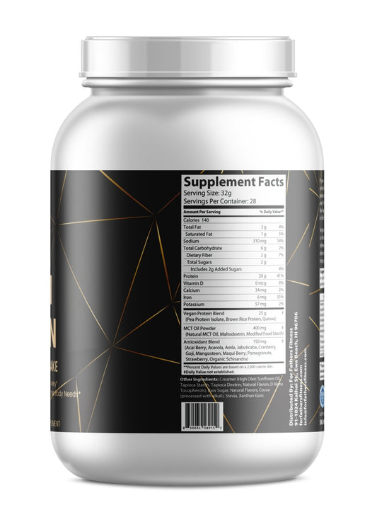 Organic Plant-Based Chocolate Vegan Protein Powder - 2 LB Natural & Healthy - For Fathers Fitness